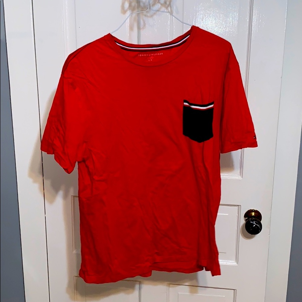 Red Tommy Hilfiger shirt